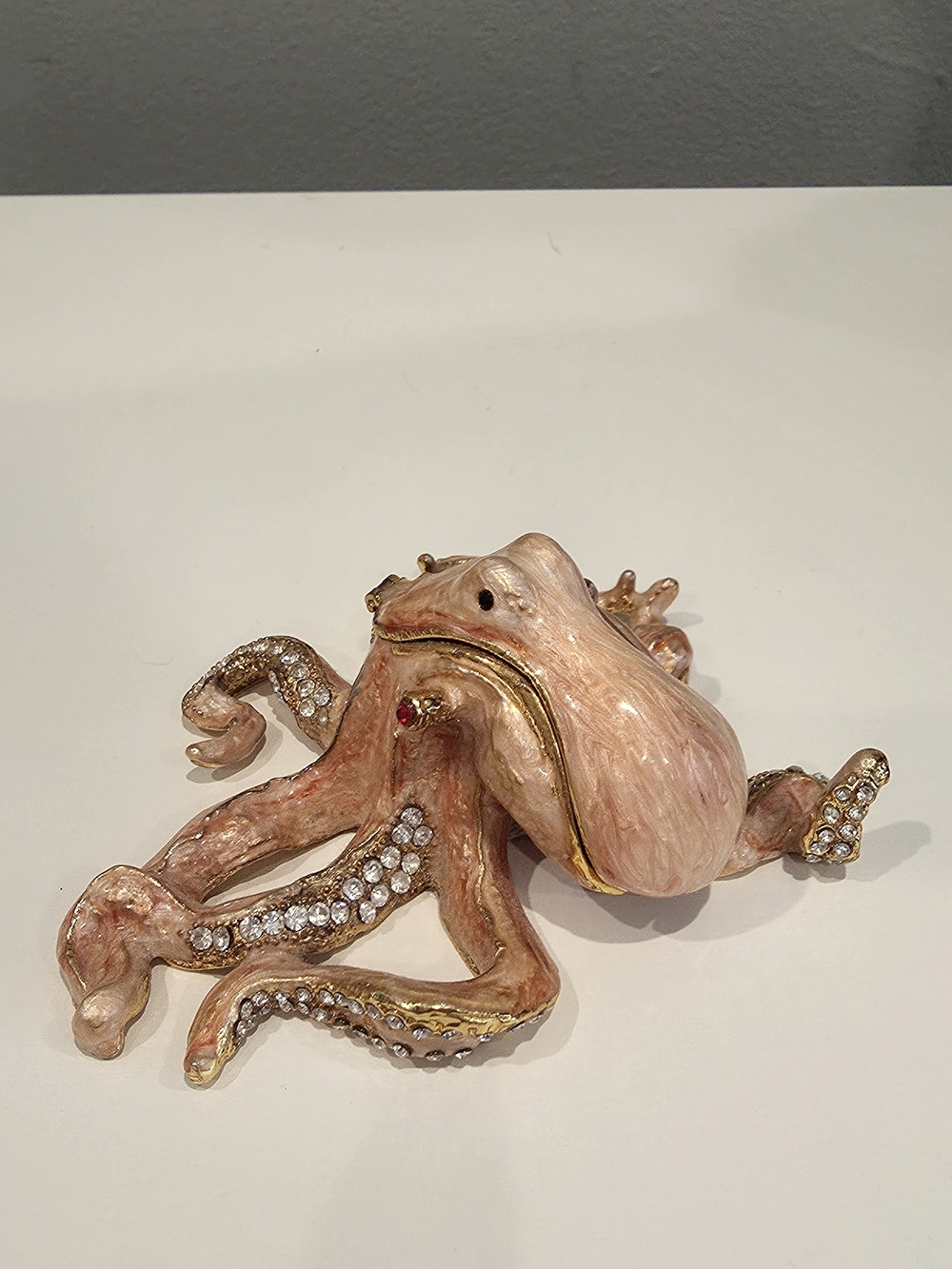 Vintage Ruccini Octopus Trinket Box Swarovski Coastal Nautical Decor